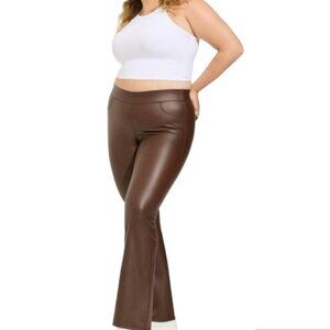 Torrid Faux Leather Full-Length Slim Boot Leggings – Brown – Size 4R